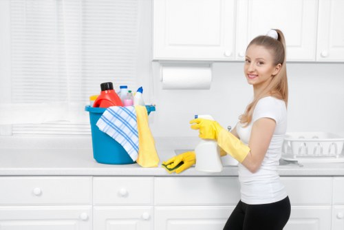 Local cleaner preparing a rental flat in E3 for new guests