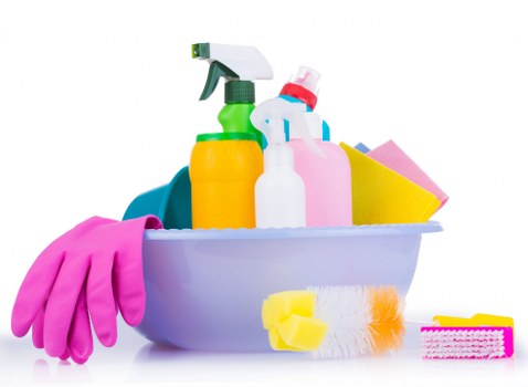 Cleaner working in a modern E3 apartment living room