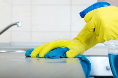 Bathroom descaling and sanitising as part of move out cleaning in E3