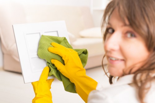 Professional carpet cleaning in a retail or shared commercial space